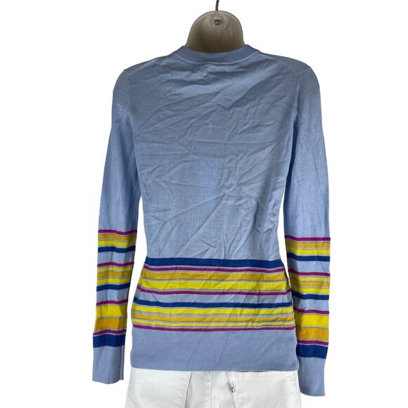 Derek Lam 10 Crosby Cashmere Silk Blend Striped Sweater Blue Size XS - Picture 5 of 8